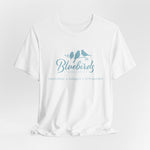 Load image into Gallery viewer, Bluebirds Tee — Soft Pastel Bird Graphic T-Shirt
